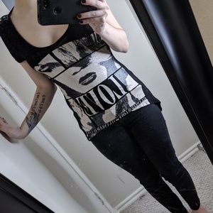 Graphic love shirt ladder back